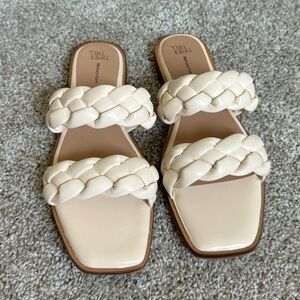 Time and Tru Square Toe Braided Sandals